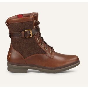 Ugg Australia Kesey Brown Lace Up Leather Combat Outdoor Boot Women’s Size 6